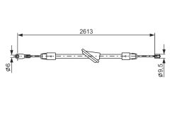 BOSCH 1987477701 — Трос ручного тормоза