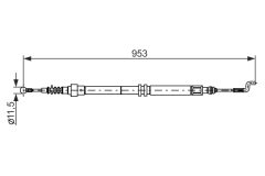 BOSCH 1987477707 — Трос ручного тормоза