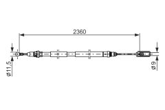 BOSCH 1987477714 — Трос ручного тормоза