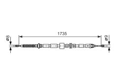 BOSCH 1987477734 — Трос ручного тормоза