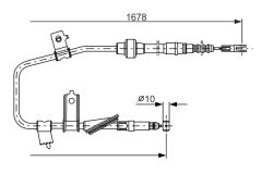 BOSCH 1987477736 — Трос ручного тормоза