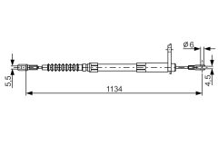 BOSCH 1987477749 — Трос ручного тормоза