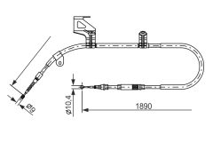 BOSCH 1987477803 — Трос ручного тормоза