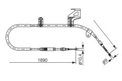 BOSCH 1987477804 — Трос ручного тормоза