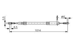 BOSCH 1987477814 — Трос ручного тормоза
