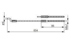 BOSCH 1987477833 — Трос ручного тормоза