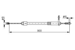 BOSCH 1987477847 — Трос ручного тормоза