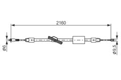 BOSCH 1987477848 — Трос ручного тормоза