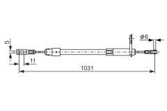 BOSCH 1987477850 — Трос ручного тормоза
