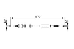 BOSCH 1987477885 — Трос ручного тормоза