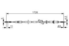 BOSCH 1987477897 — Трос ручного тормоза