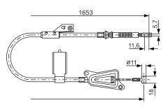 BOSCH 1987477915 — Трос ручного тормоза