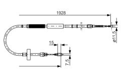 BOSCH 1987477922 — Cablu frână de mână