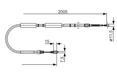 BOSCH 1987477923 — Cablu frână de mână