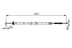 BOSCH 1987477972 — Трос ручного тормоза