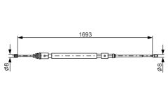 BOSCH 1987477993 — Cablu frână de mână