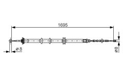 BOSCH 1987482205 — Трос ручного тормоза