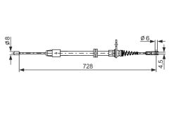 BOSCH 1987482301 — Трос ручного тормоза