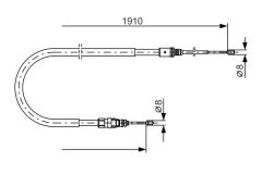 BOSCH 1987482323 — Трос ручного тормоза