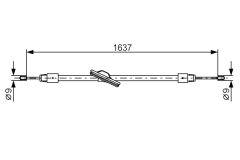BOSCH 1987482330 — Трос ручного тормоза