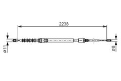 BOSCH 1987482373 — Трос ручного тормоза