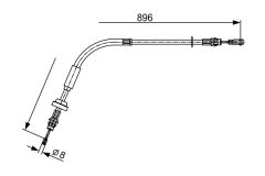 BOSCH 1987482543 — Cablu frână de mână