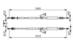 BOSCH 1987482671 — Трос ручного тормоза