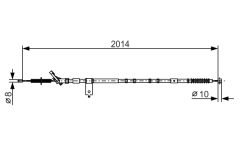 BOSCH 1987482786 — Трос ручного тормоза
