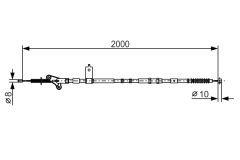 BOSCH 1987482787 — Трос ручного тормоза