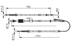 BOSCH 1987482804 — Cablu frână de mână