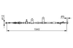 BOSCH 1987482853 — Трос ручного тормоза