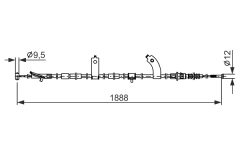 BOSCH 1987482854 — Трос ручного тормоза