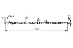 BOSCH 1987482855 — Трос ручного тормоза