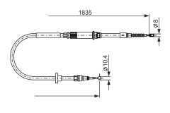 BOSCH 1987482873 — Трос ручного тормоза