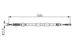 BOSCH 1987482874 — Трос ручного тормоза