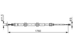 BOSCH 1987482889 — Трос ручного тормоза