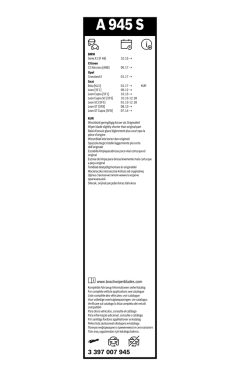 BOSCH 3397007945 — Lamelă ștergător parbriz