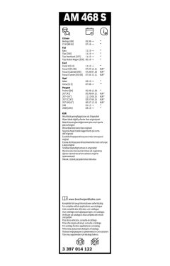 BOSCH 3397014122 — Lamelă ștergător parbriz