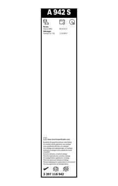 BOSCH 3397118942 — Lamelă ștergător parbriz