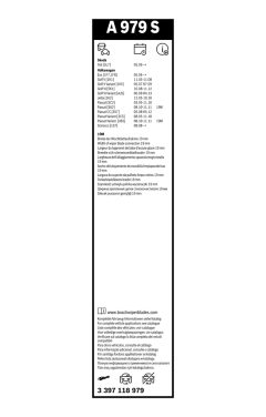 BOSCH 3397118979 — Lamelă ștergător parbriz