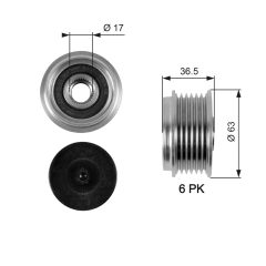 GATES OAP7051 — Fulie cu roată liberă alternator