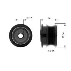 GATES OAP7083 — Fulie cu roată liberă alternator