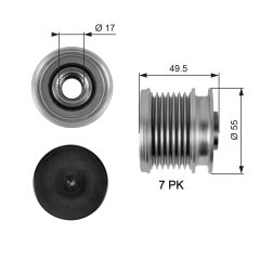 GATES OAP7086 — Fulie cu roată liberă alternator