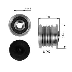 GATES OAP7092 — Fulie cu roată liberă alternator