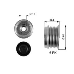 GATES OAP7100 — Fulie cu roată liberă alternator