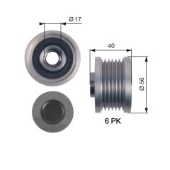 GATES OAP7129 — Fulie cu roată liberă alternator
