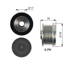 GATES OAP7135 — Fulie cu roată liberă alternator