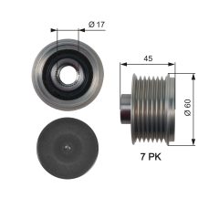 GATES OAP7136 — Fulie cu roată liberă alternator