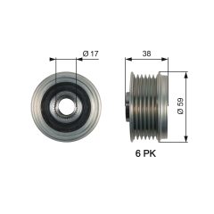 GATES OAP7168 — Fulie cu roată liberă alternator