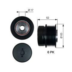 GATES OAP7187 — Fulie cu roată liberă alternator